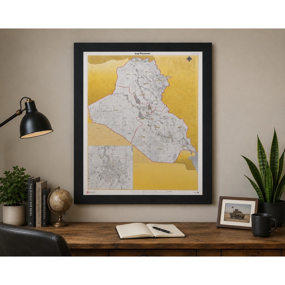 Iraq Provinces Terrain Intel Team Military Map 2006 GRC GIS OIF Oversized Matted